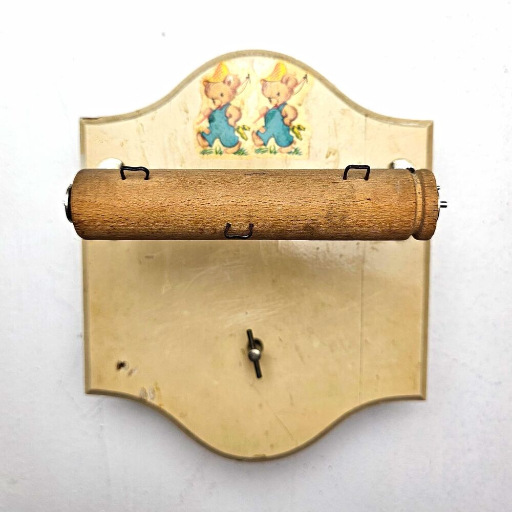 Musical Toilet Paper Holder Swiss Movement Wooden Wall-Mounted WORKS